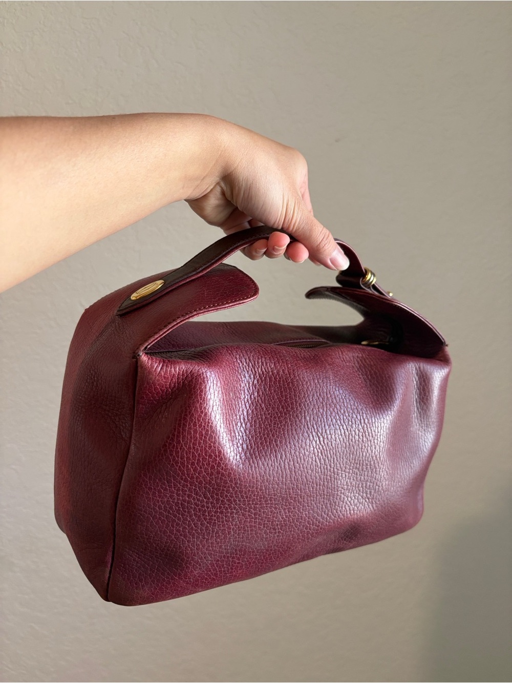 Cartier Bordeaux Leather Handbag - Picture 16 of 16